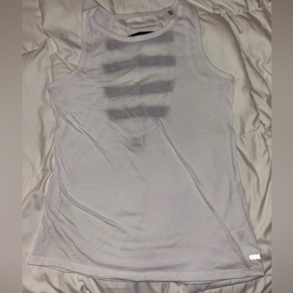 Victoria’s Secret Sports White & Black Striped Back Workout Top Women’s Small